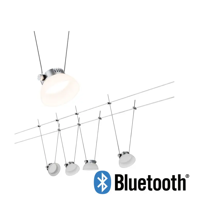 Wire System SmartHome BLE IceLED 4x4W Chrome mat/Blanc 230V/12V DC 30VA Métal