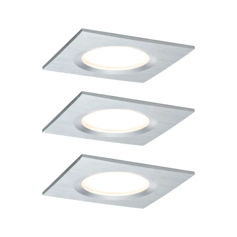 Kit enc Premium Coin Slim grad car fixe LED 3x6,8W 2700K 230V 51mm Alu tourné/Al