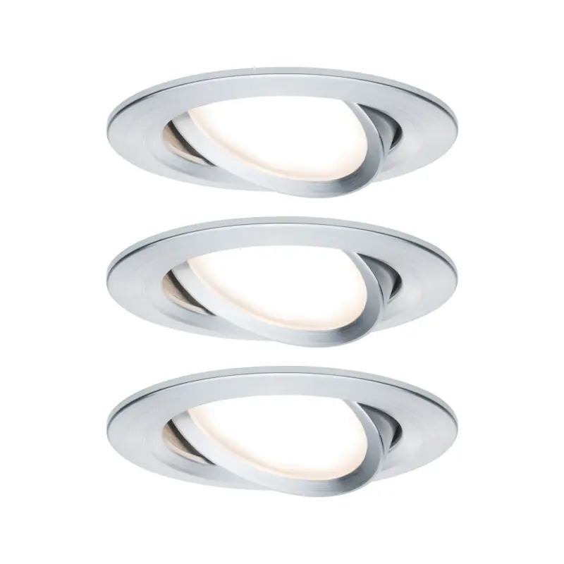 Kit enc Premium Coin Slim grad rd orien LED 3x6,8W 2700K 230V 51mm Alu tourné/Al