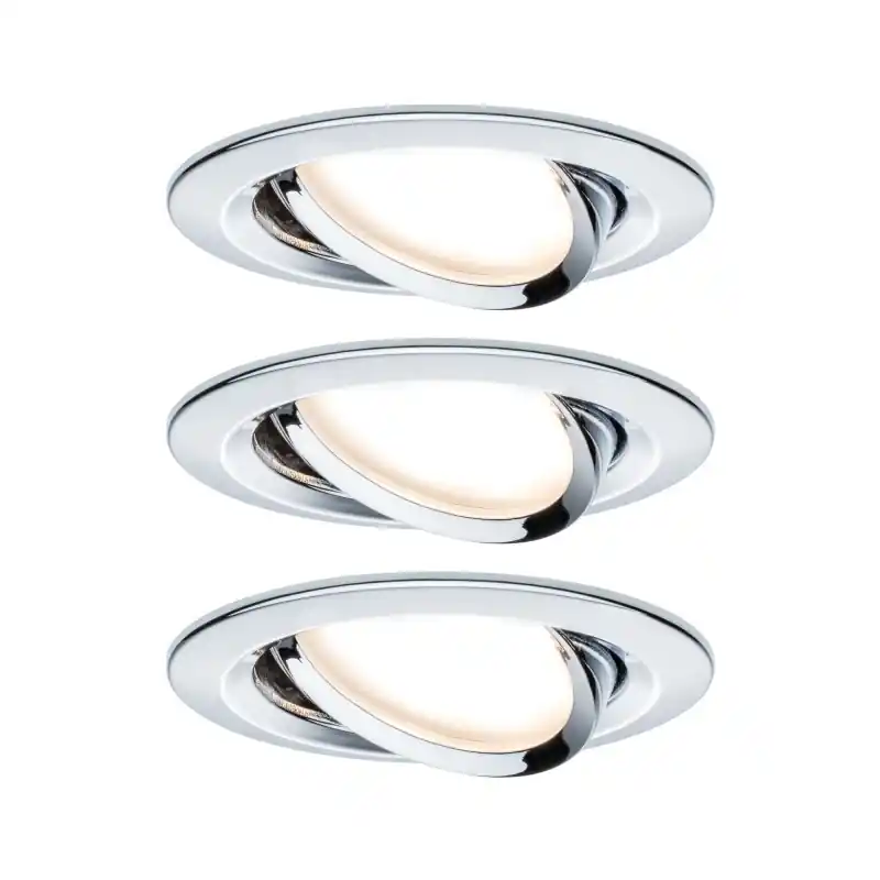 Kit enc Premium Coin Slim grad rd orien LED 3x6,8W 2700K 230V 51mm Chrome/Alu
