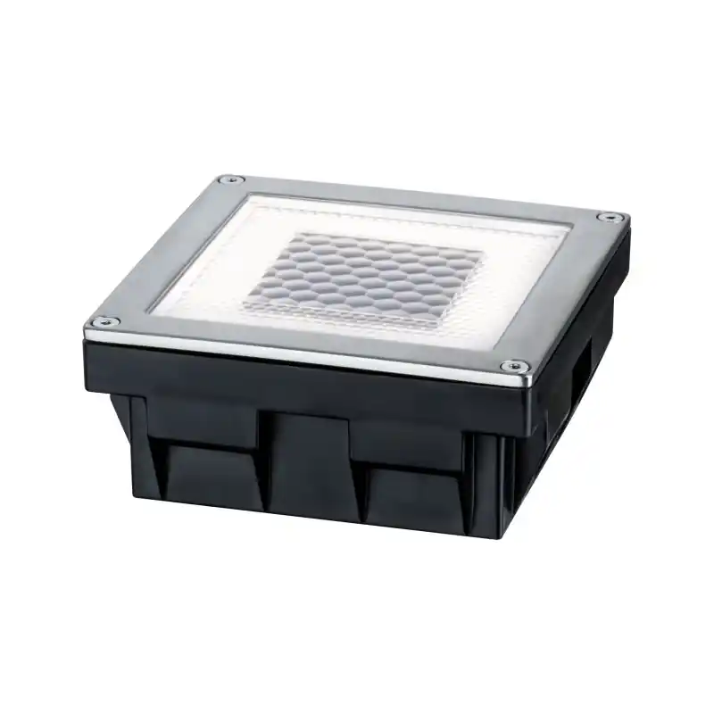 Special Enc kit solaire sol Cube IP67 LE D 1x0,24W 100x100mm clair acier/polycarb