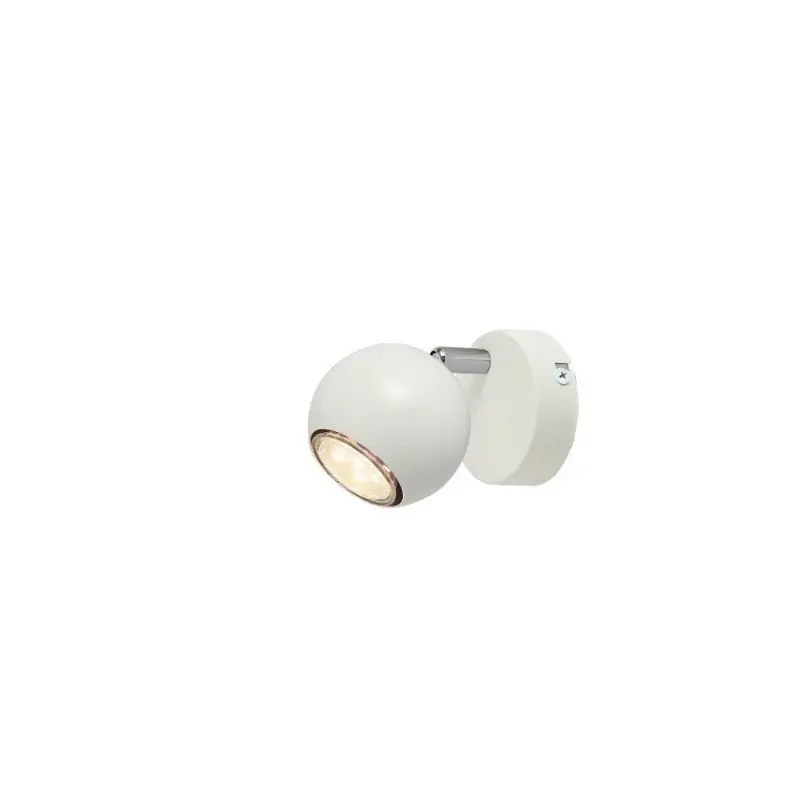 Applique éclairage mural ou de plafond spot patère orientable boule blanche-culot gu10