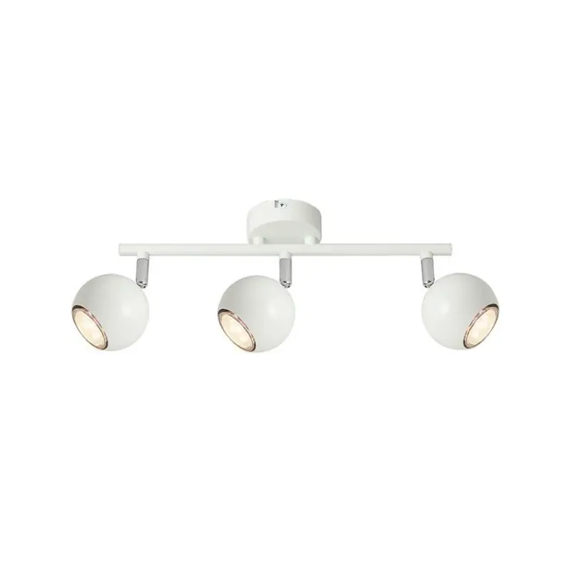 Applique éclairage mural ou de plafond spot triple têtes patère orientable boule blanche-culot gu10