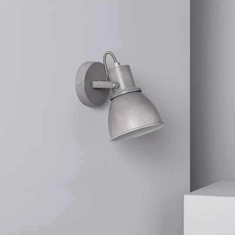 Applique plafonnier éclairage patère orientable gris retro culot e14