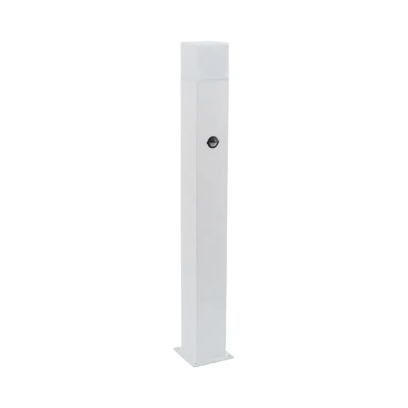 Borne de jardin blanche a détecteur de mouvement 74cm culot e27 ip44 220v
