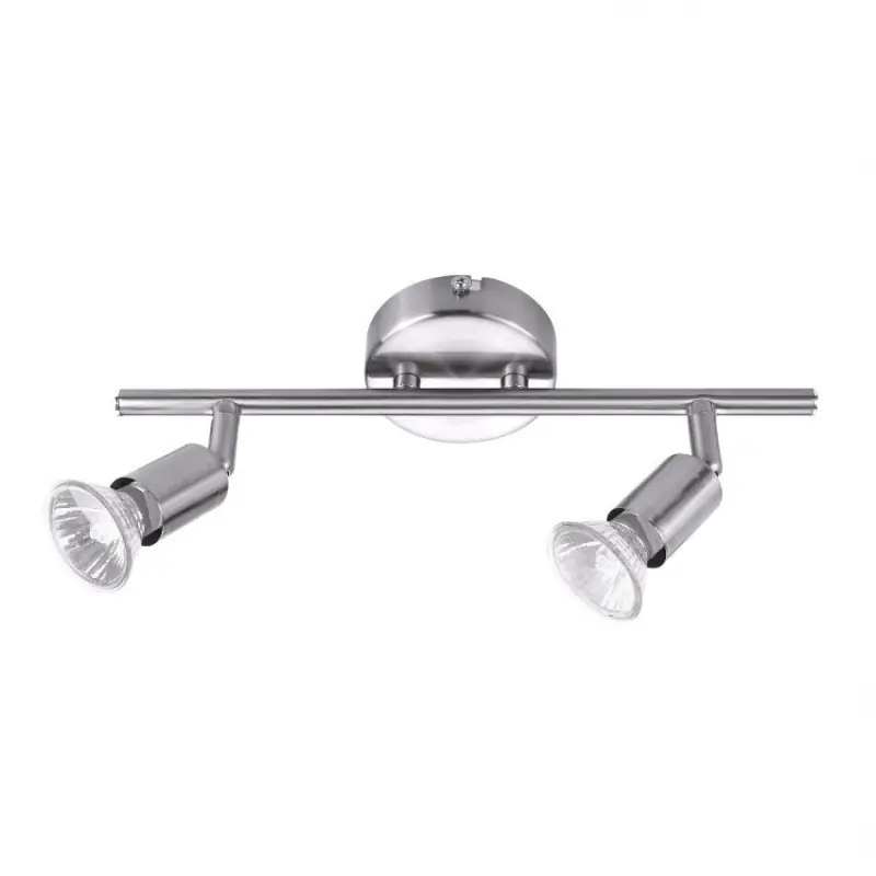 applique éclairage mural et de plafond spot double tetes patere orientable inox ampoule gu10 220v