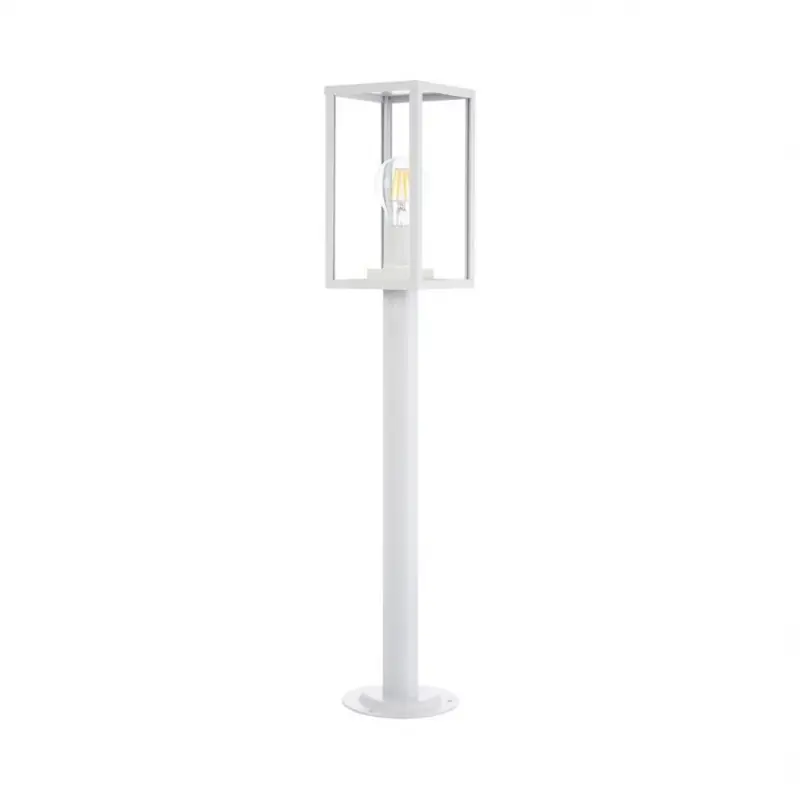 Borne blanche 70cm potelet balisage exterieur culot e27-ip44_220v-cage moderne