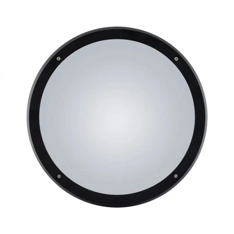 Plafonnier applique hublot rond noir-30cm-ip54 double ampoule e27