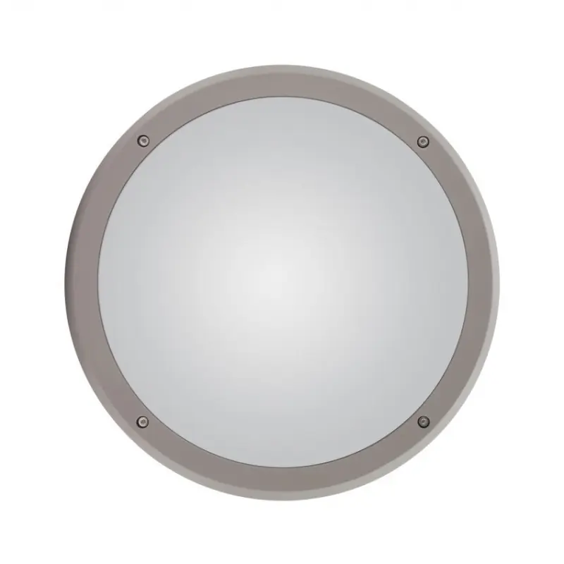 Plafonnier applique hublot rond gris-30cm-ip65 double ampoule e27
