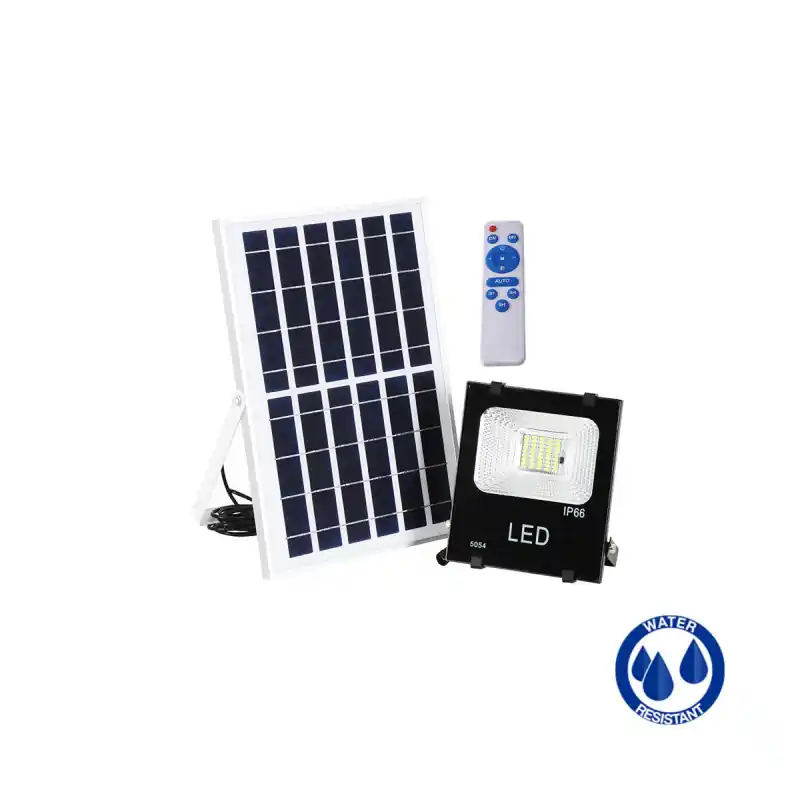 Projecteur led 30w solaire mode crépusculaire temporisé + télécommande