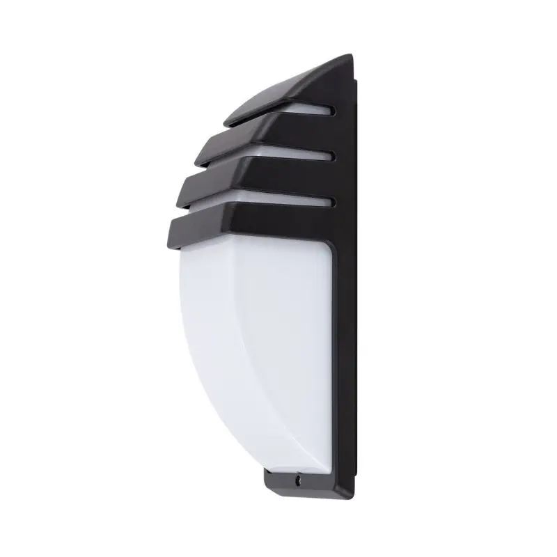 Applique exterieur rectangle demi grille noir interieur-culot e27-ip44-220v-balisage
