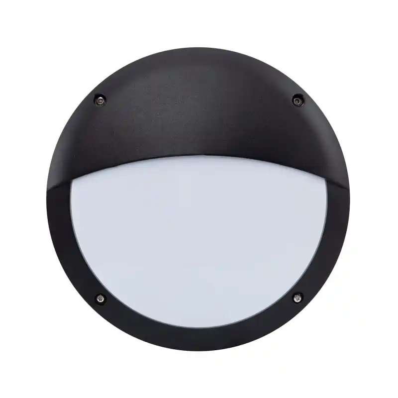 Applique extérieur hublot rond demi noir 30cm intérieur-culot e27-ip54-220v