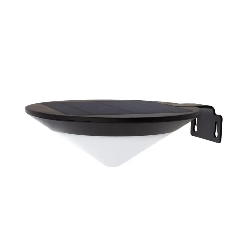 Applique solaire disque 25cm noire ip65 détecteur de mouvement 8m-led -300 lumens 4000k