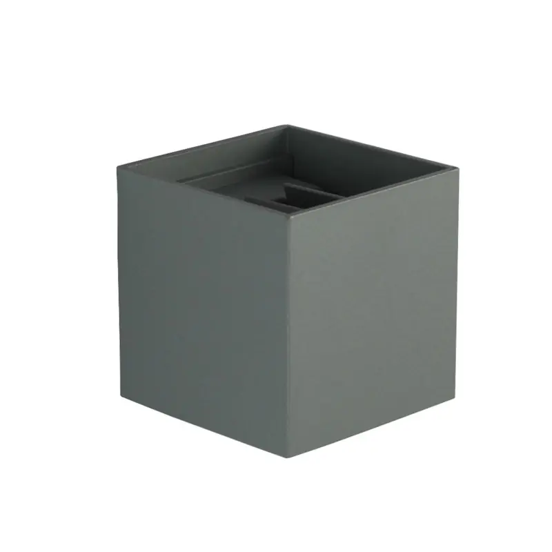 Applique extérieur led 6w-380 lumens 3000k cube gris angle ajustable mural ip44