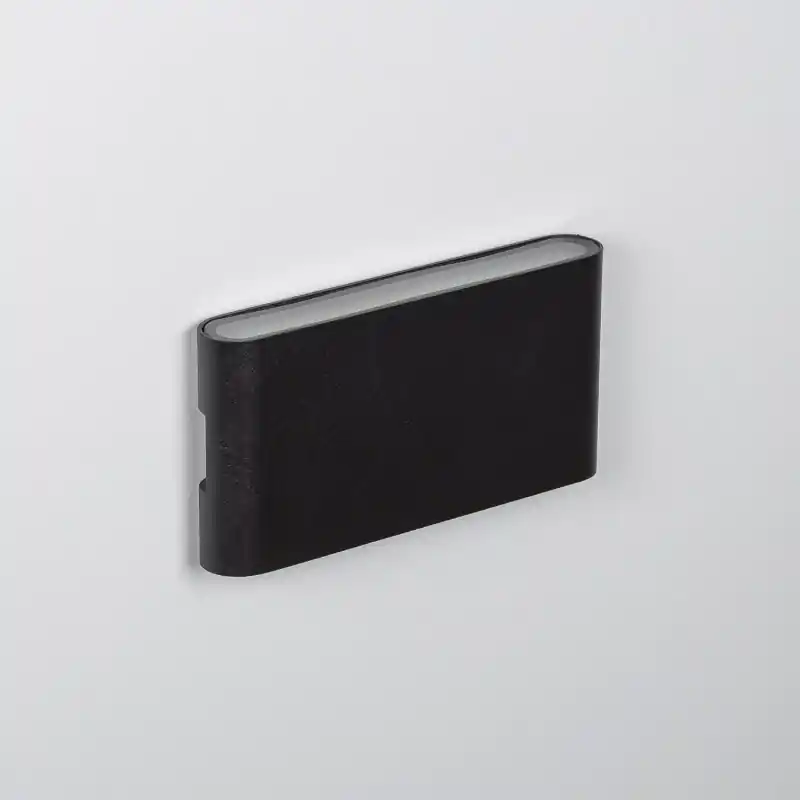 Applique murale noire led 12w-1300 lumens 3000k mural ip44 éclairage haut et bas 150x42mm