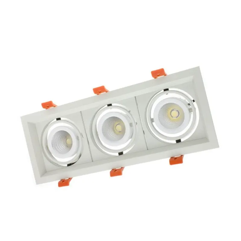 SPOT DOWNLIGHT 30w LED CARRE ENCASTRABLE MAN ALUMINIUM ORIENTABLE blanc