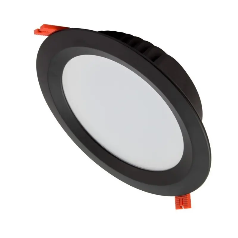 spot downlight rond noir led encastrable 5700 lumens blanc encastré 210mm