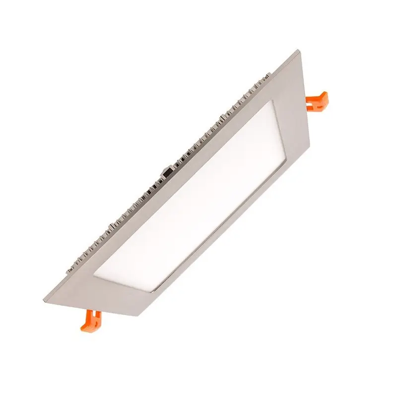 Extra plat downlight dalle encastrable carré inox gris 15w-1200 lumens