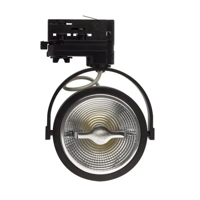spot sur rail 3 allumages noir led orientable variable angle 24°-800 lumens-2700k-4000k-5000k