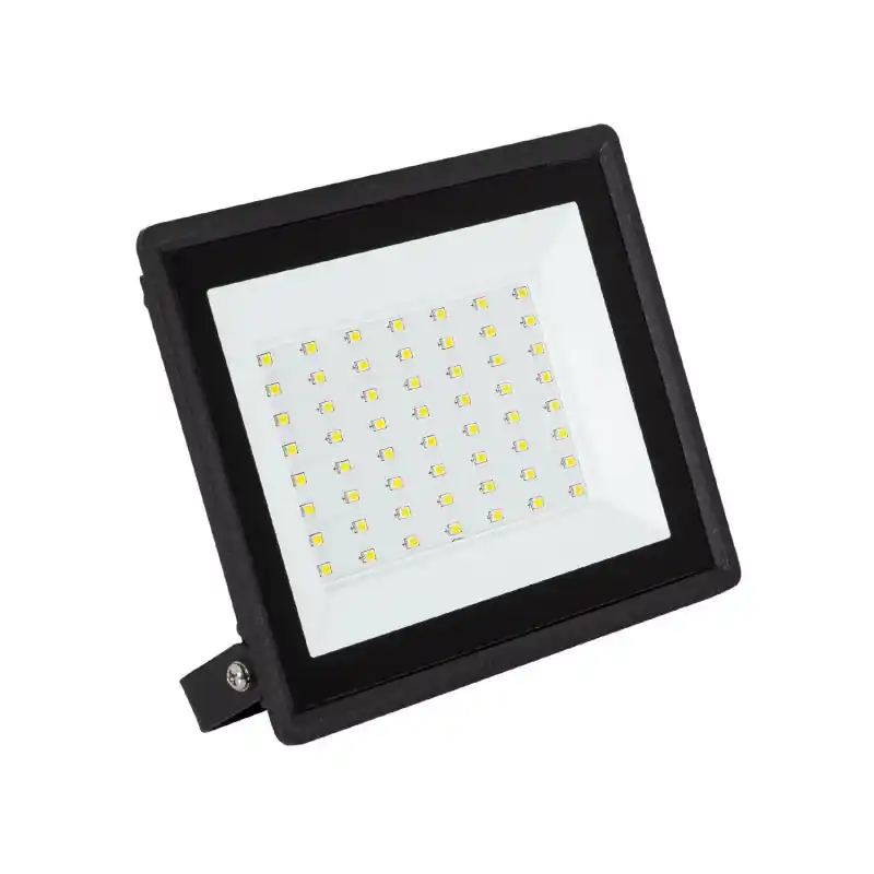 Projecteur led 50W noir extra plat ip65 5000 lumens étanche extérieur rocaille jardin