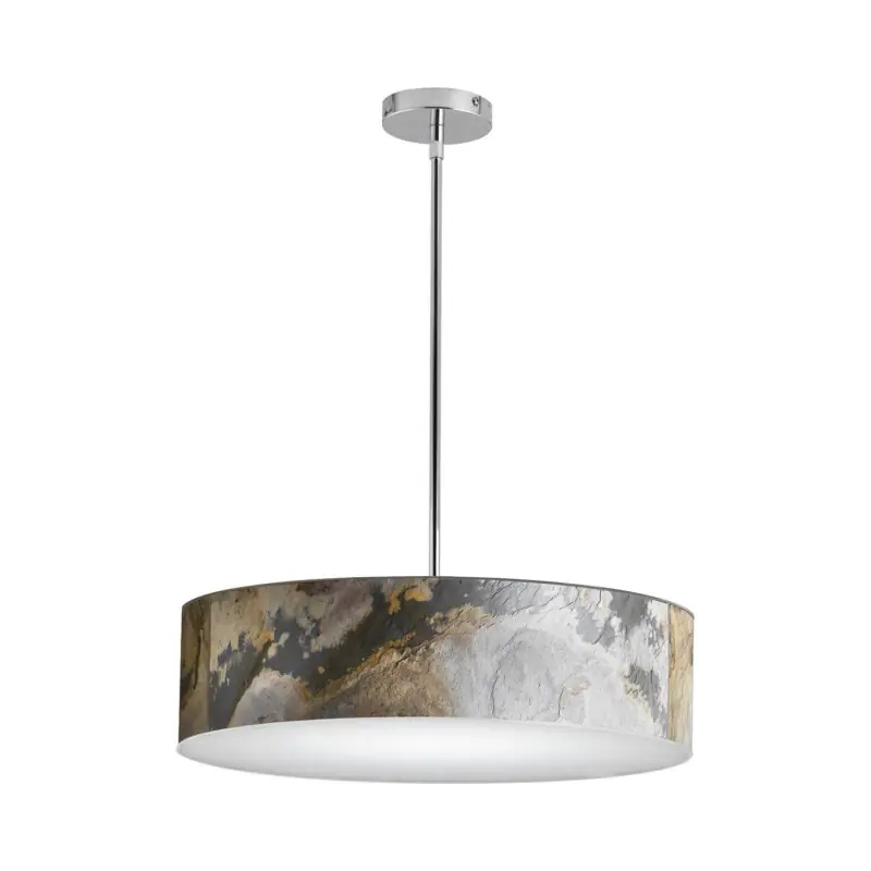 Suspension led variable 50w 6000 lumens rond 58cm fibre de verre effet ardoise art deco moderne contemporain