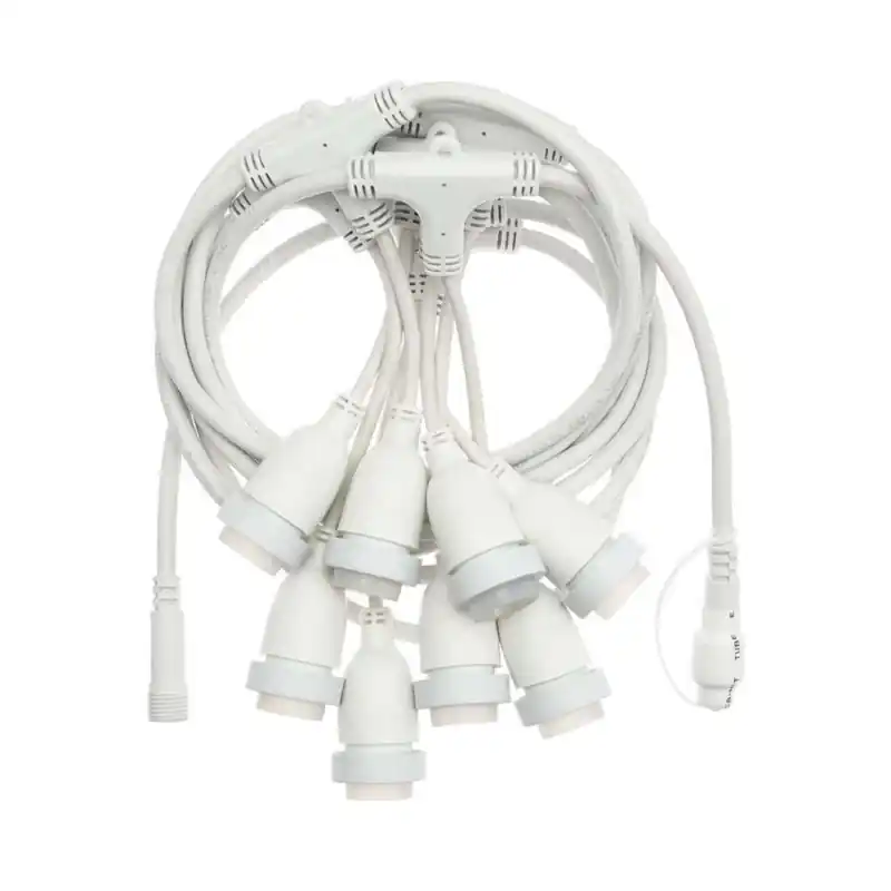 Guirlande blanche guinguette fêtes foraine 5.5m-8 douilles e27-ip65