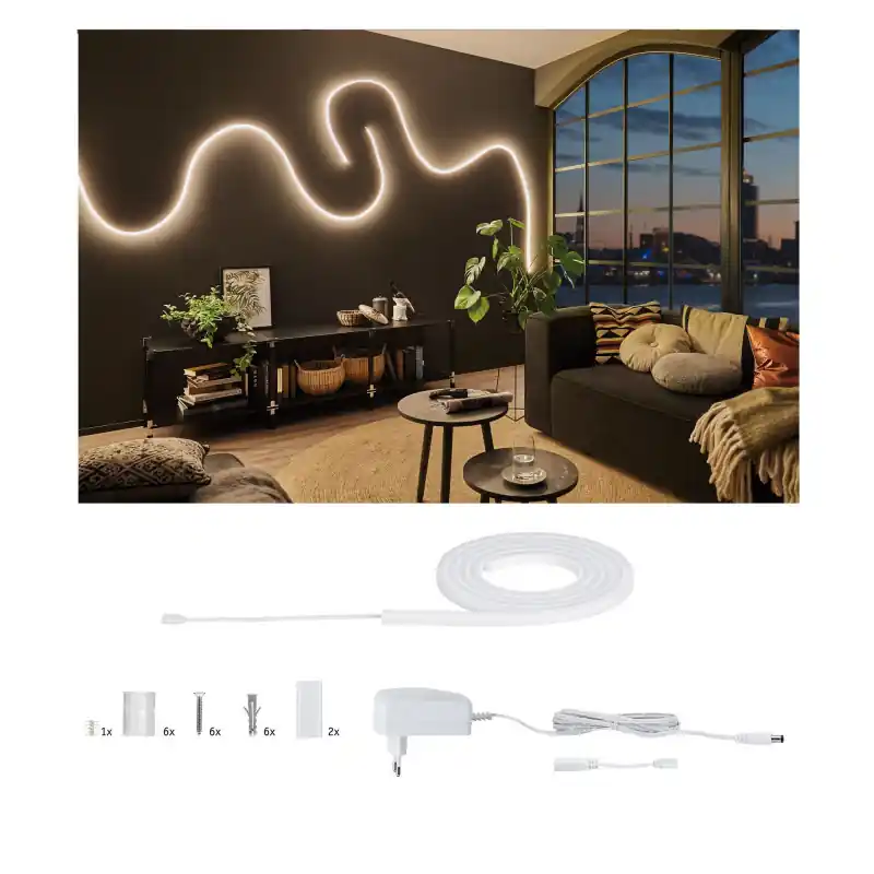Kit de base Function MaxLED Flow 1,5m Blanc chaud 21W 230/24V 24VA blanc