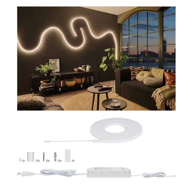Kit de base Function MaxLED Flow 3m Blanc chaud 37W 230/24V 50VA blanc