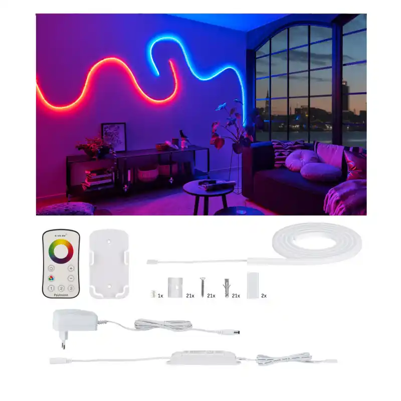Kit de base Funct MaxLED Flow 1,5m RGB Contr rad 2,4 GHz 13,5W 230/24V 24VA blc