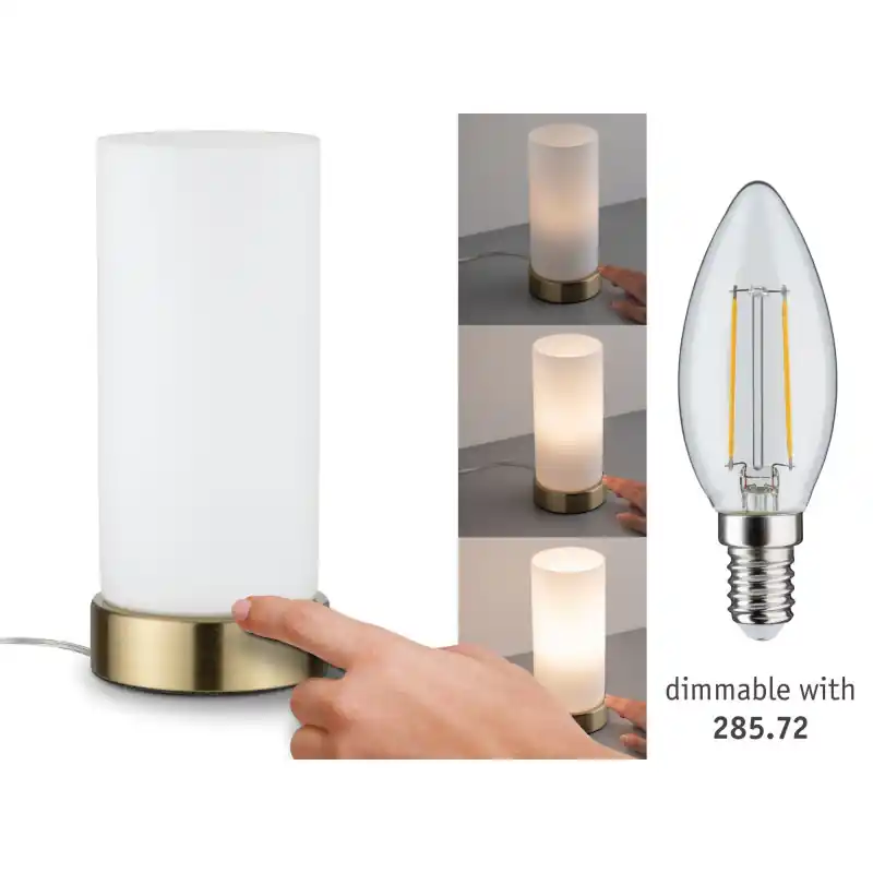 Lampe à poser Pinja max.1x20W E14 Blanc/laiton br 230 V métal/verre
