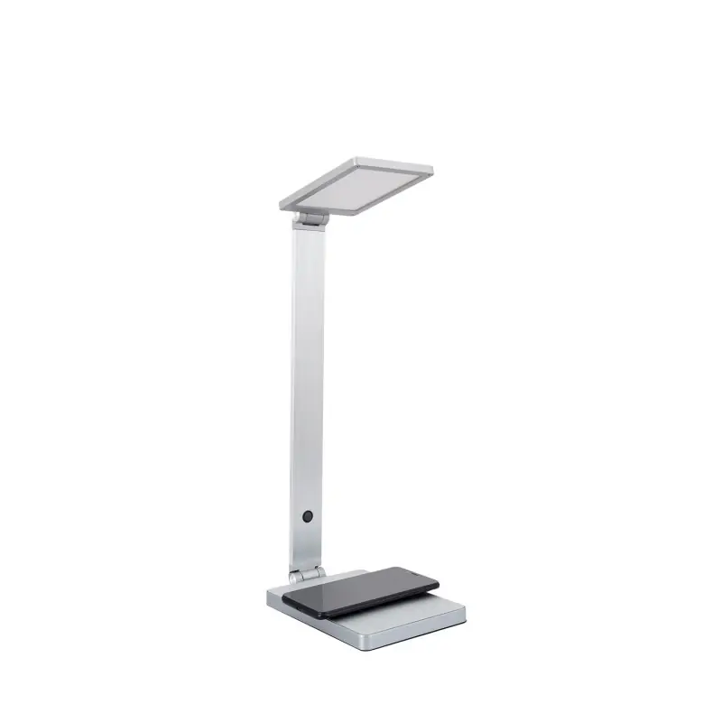 lampe a poser led 8w aluminium de bureau de travail avec chargeur inductif mobile android apple