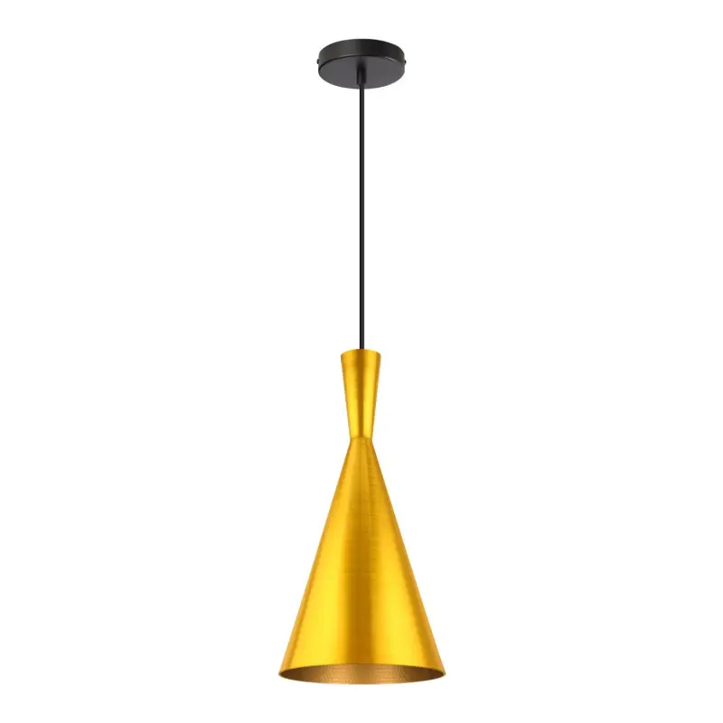 SUSPENSION moderne doré lustre plafonnier conique culot ampoule e27