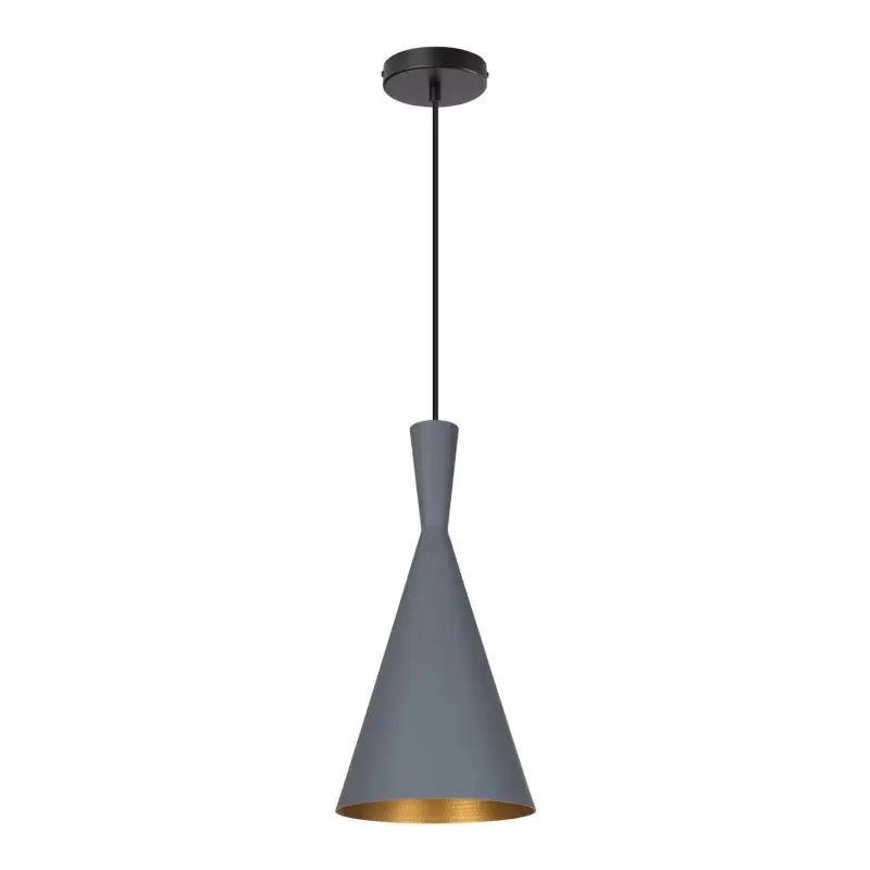 SUSPENSION moderne grise lustre plafonnier conique culot ampoule e27