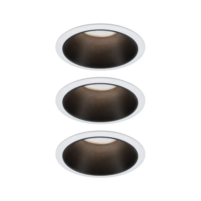 Kit enc Cole Coin 3Stepdim rond fixe LED 3x6,5W 2700K 230V Blanc/noir mat/Pla