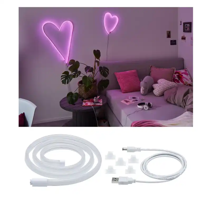Strip USB Neon Colorflex Rose 1m 4,5W 5V blanc plastique