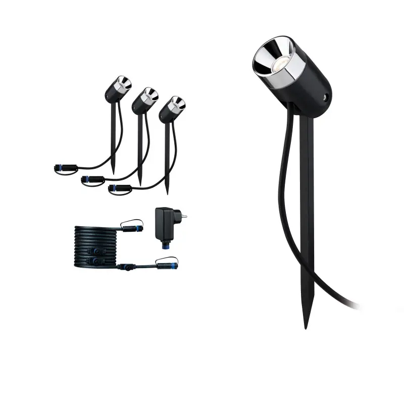 Spot Outdoor Plug&Shine Pike 3000K 3x 3,5W 24V 40° Anthracite av raccord