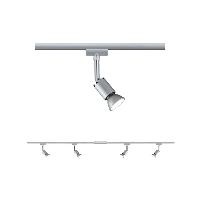 Kit URail Pure II 4x max.10W Chrome mat/ Chrome 230 V métal/plastique