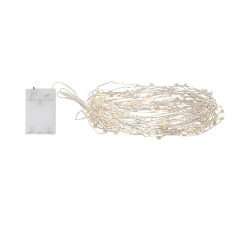 Guirlande led a piles fils de fer chromes décoration fêtes 5 mètres ou 10 mètres
