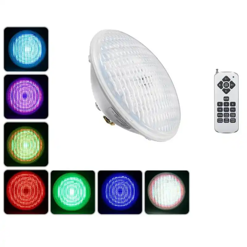 Ampoule piscine couleurs multi 18w led par56 rgb radio rf-couleurs