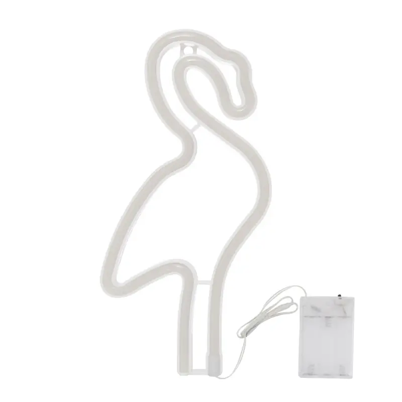 lampe néon led sur piles forme de flamant rose