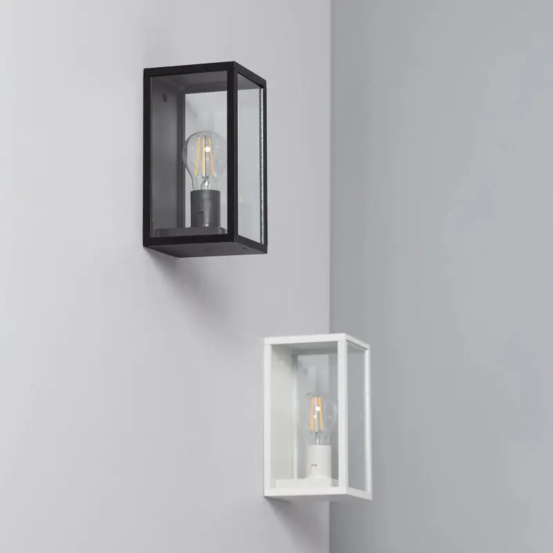Applique murale blanche culot e27-ip44-220v-lanterne cage moderne
