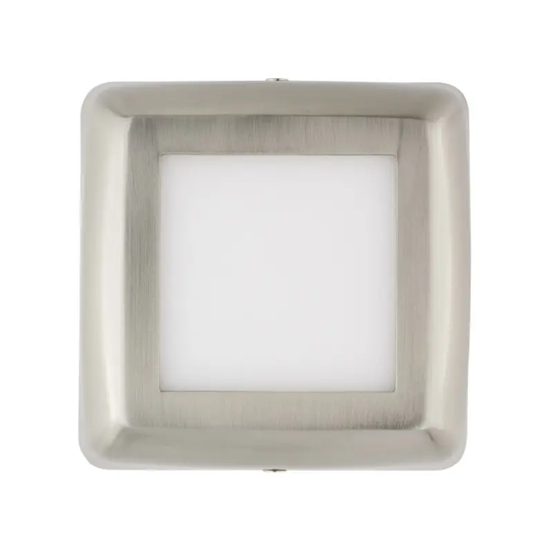 applique plafonnier inox led carre 6w installation en saillie