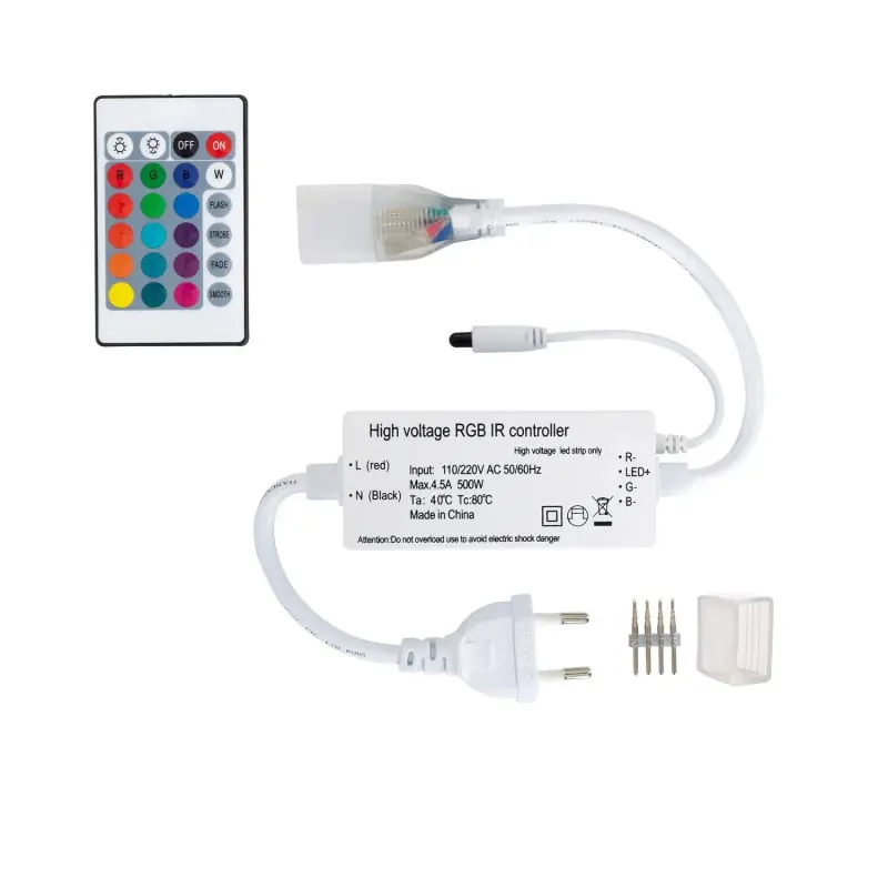 Contrôleur ruban neon led flexible 220v rgb infra-rouge-750w led-50m