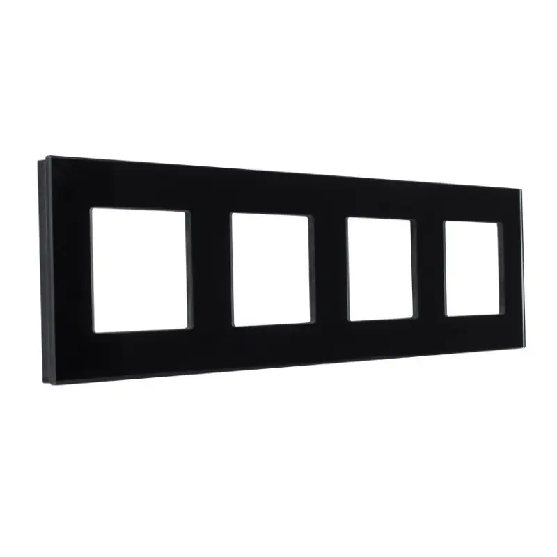 plaque verre quatre postes noir ou blanc