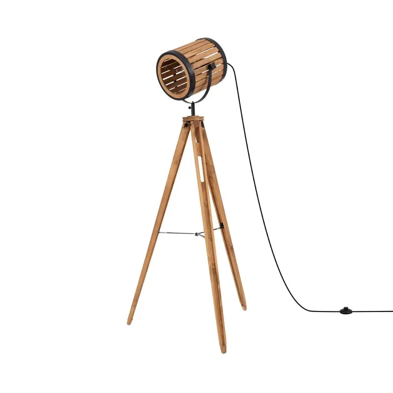 lampadaire sur pied bois 157 cm culot e27
