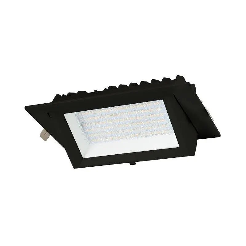 Downlight 38w led escamotable rectangulaire noir encastrable-5000 lumens