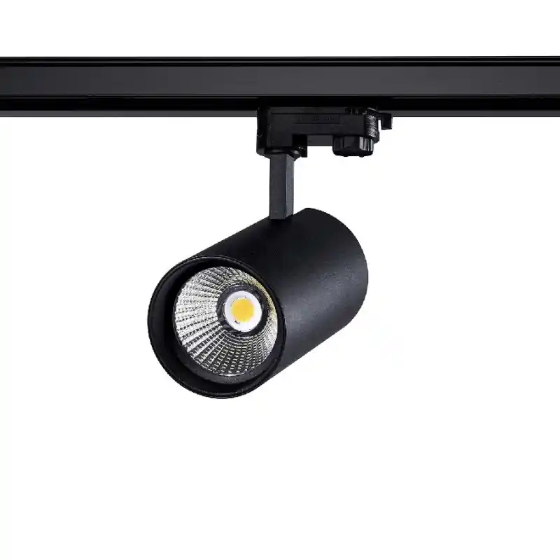 Projecteur led 30w noir-36°-cri 80-3000lm-cct-rail 3 allumages boutiques commerces