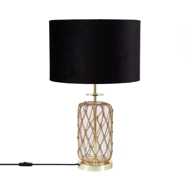 lampe sur pied verre culot e27 abat jour noir retro