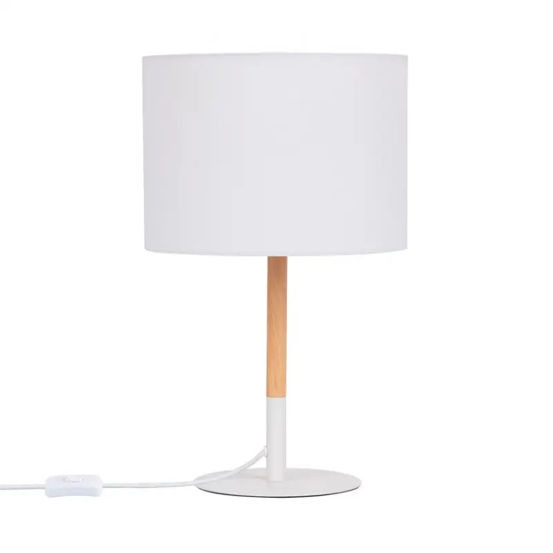 lampe sur pied table aluminium blanc abat-jour blanc culot e27