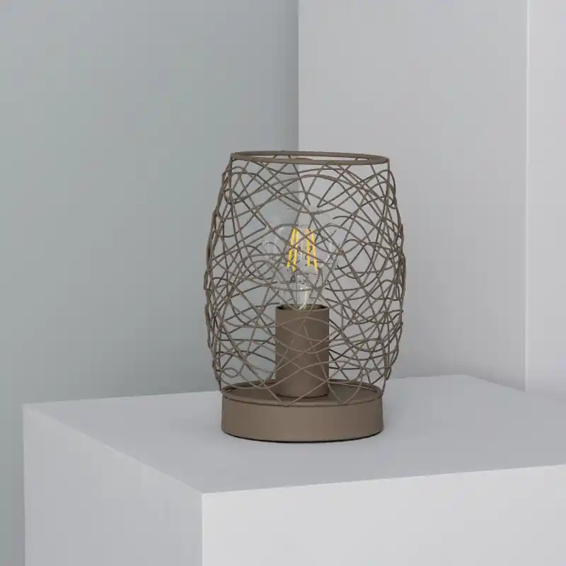 lampe de table verte culot e27 style cage